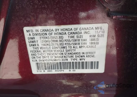 2011 Acura Mdx Technology Package z USA, uszkodzony, nr VIN 2HNYD2H69BH513378